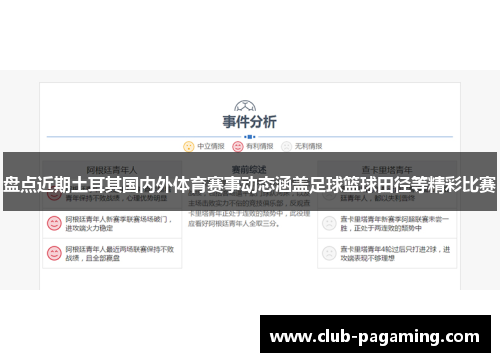 盘点近期土耳其国内外体育赛事动态涵盖足球篮球田径等精彩比赛